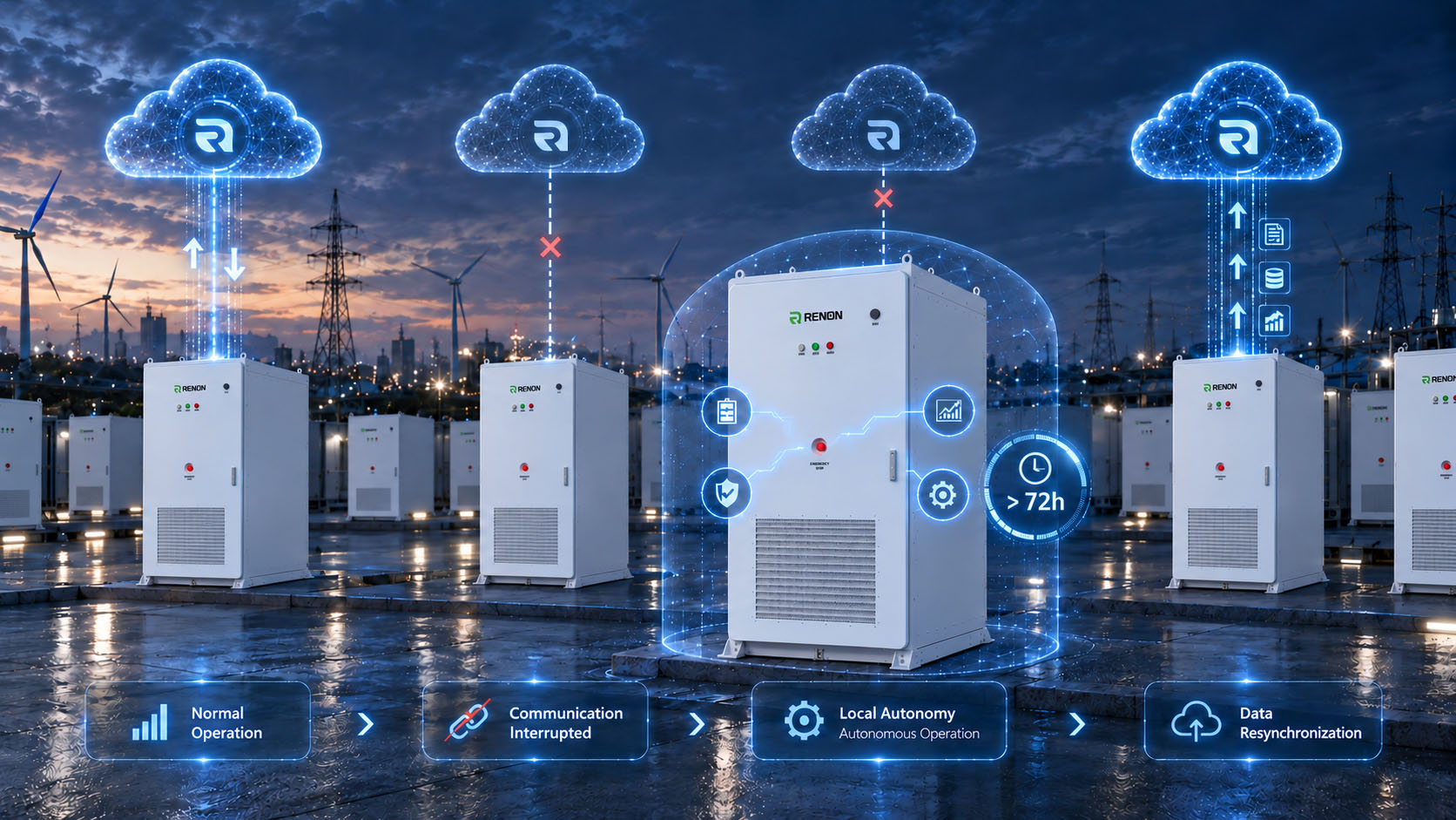 Autonomous offline operation with zero data loss upon network recovery.